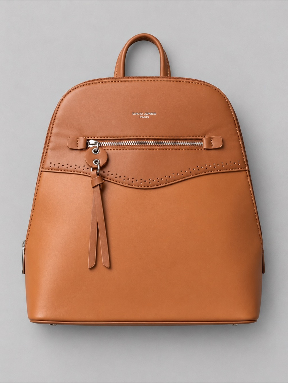 DAVID JONES Tan Leatherette Backpack